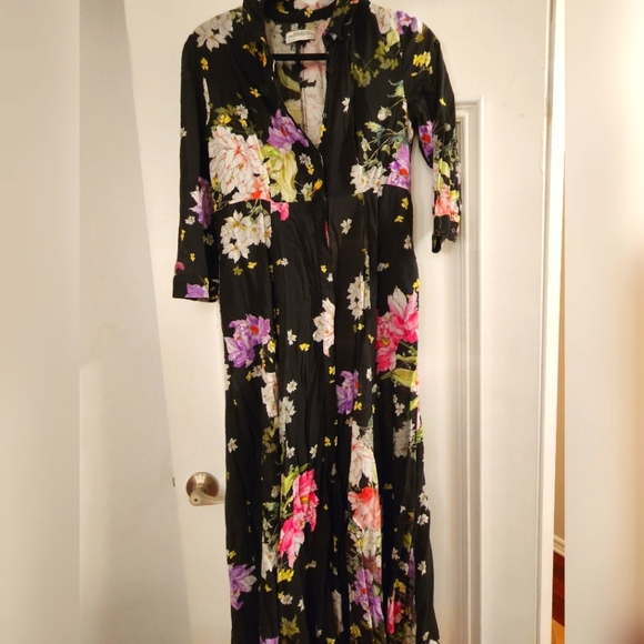 Zara floral maxi shirt dress - Picture 2 of 4
